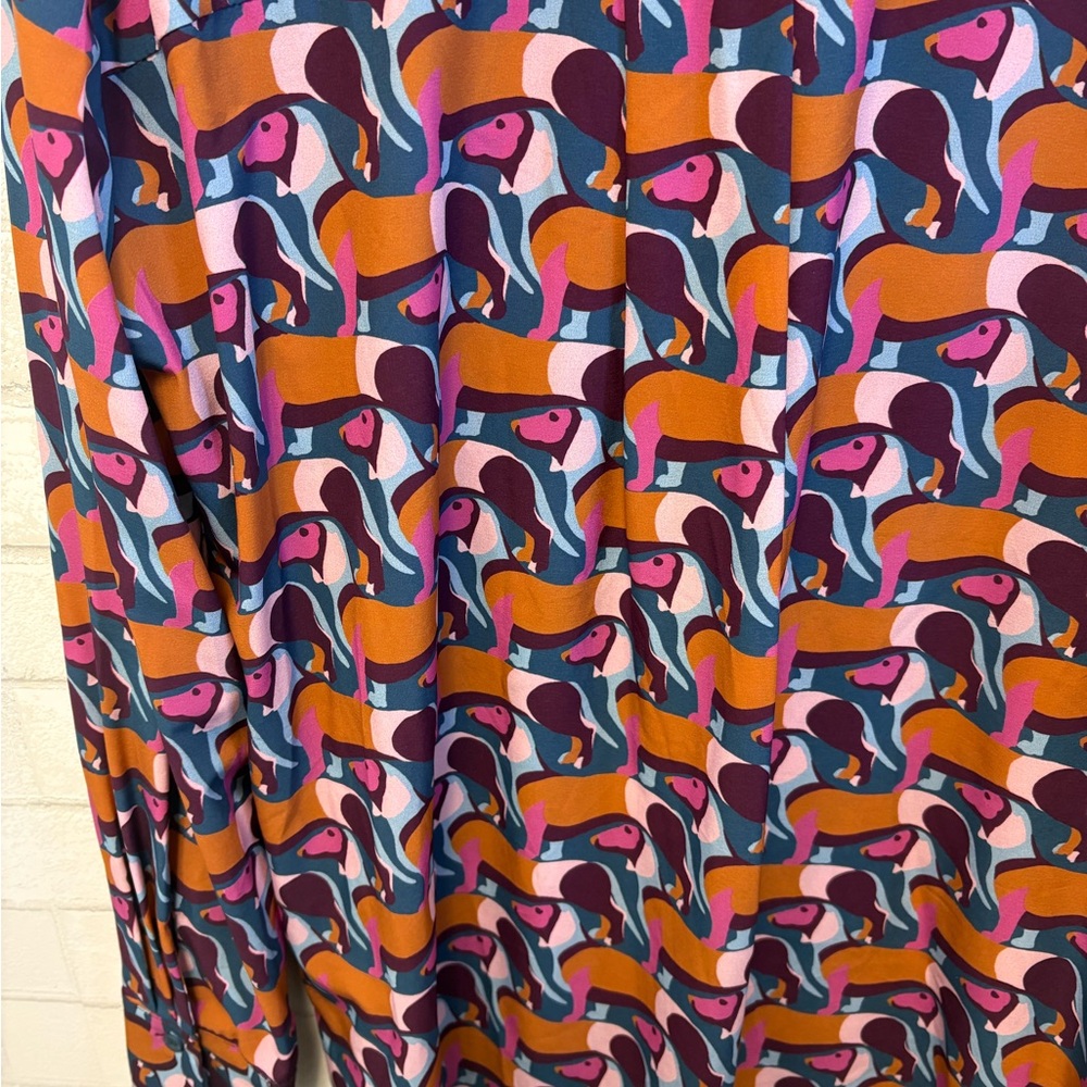 DX Collection Dachshund Button Down Top Sz Large - Picture 4 of 6